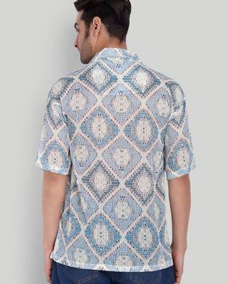 Smart and stylish blue color  designer printed shirt 2