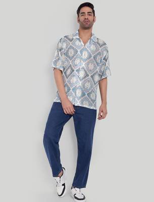 Smart and stylish blue color  designer printed shirt 3