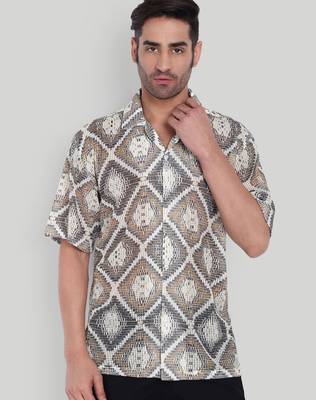 Smart and stylish brown color  designer printed shirt 1