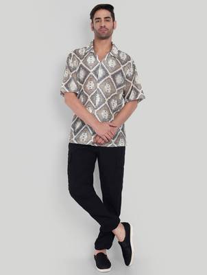 Smart and stylish brown color  designer printed shirt 3