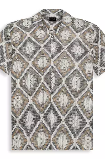 Smart and stylish brown color  designer printed shirt