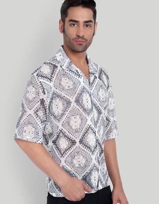 Smart and stylish grey color  designer printed shirt 4