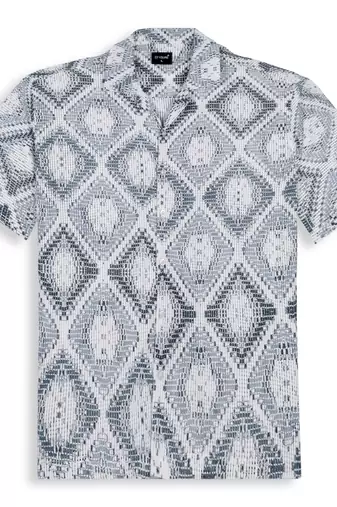 Smart and stylish grey color  designer printed shirt