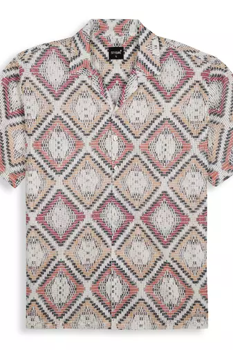 Smart and stylish orange color  designer printed shirt