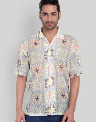 Smart and stylish beige color  designer printed shirt 1