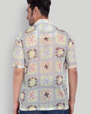 Smart and stylish beige color  designer printed shirt 2