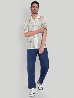 Smart and stylish beige color  designer printed shirt 3