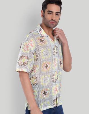 Smart and stylish beige color  designer printed shirt 4
