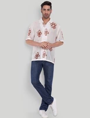 Smart and stylish brown color  designer printed shirt 3
