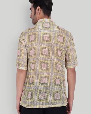 Smart and stylish yellow color  designer printed shirt 2