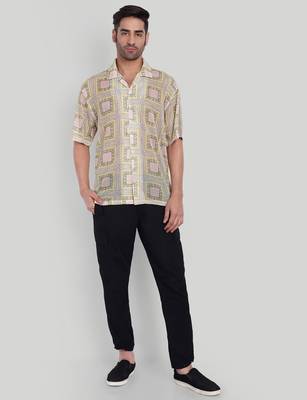 Smart and stylish yellow color  designer printed shirt 3