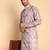 Grey color smart and ethnic designer printed kurta payjama for men's festive looks
