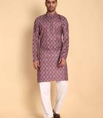 Maroon color smart and ethnic designer printed kurta payjama for men's festive looks