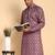 Maroon color smart and ethnic designer printed kurta payjama for men's festive looks