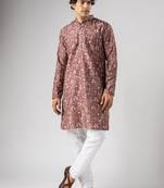 Brown color smart chickoo polo fabric designer ceremonial kurta payjama