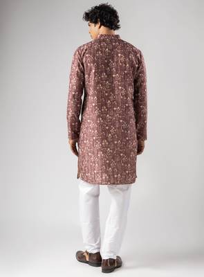 Brown color smart chickoo polo fabric designer ceremonial kurta payjama 2