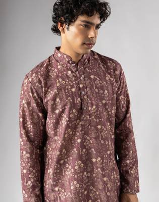 Brown color smart chickoo polo fabric designer ceremonial kurta payjama 3