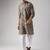 Grey color smart chickoo polo fabric designer ceremonial kurta payjama