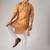 Orange color smart chickoo polo fabric designer ceremonial kurta payjama