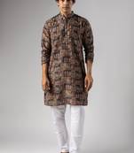 Black color smart chickoo polo fabric designer ceremonial kurta payjama