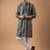 Blue color smart chickoo polo fabric designer ceremonial kurta payjama