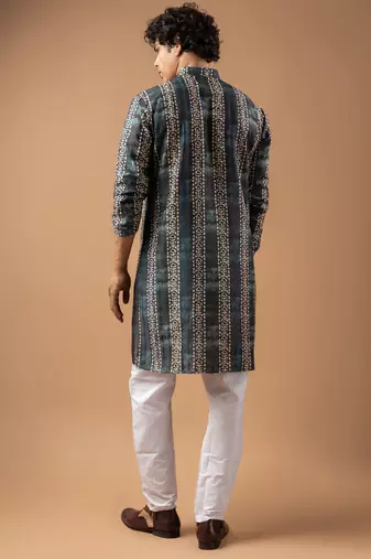 Blue color smart chickoo polo fabric designer ceremonial kurta payjama
