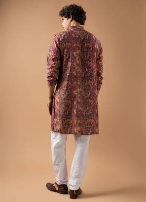 Brown color smart chickoo polo fabric designer ceremonial kurta payjama 2