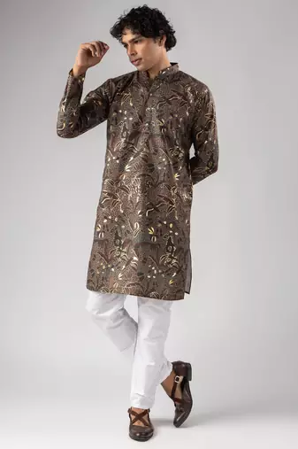 Multy color magnet fabric designer foil printed stylish men's traditional attire