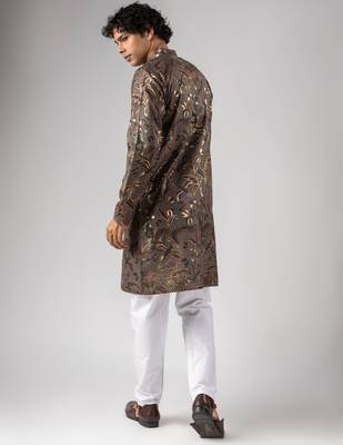 Multy color magnet fabric designer foil printed stylish men's traditional attire 2
