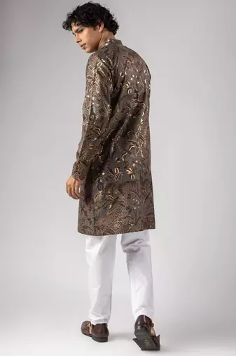 Multy color magnet fabric designer foil printed stylish men's traditional attire