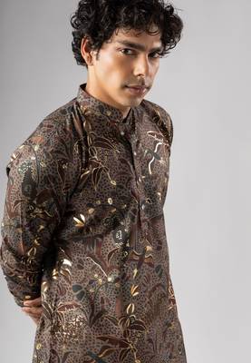 Multy color magnet fabric designer foil printed stylish men's traditional attire 3