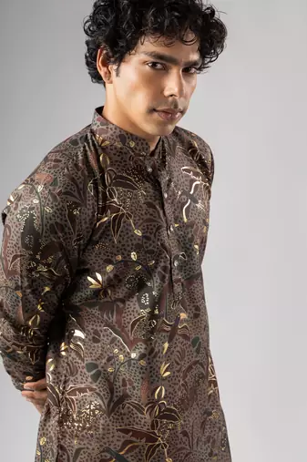 Multy color magnet fabric designer foil printed stylish men's traditional attire