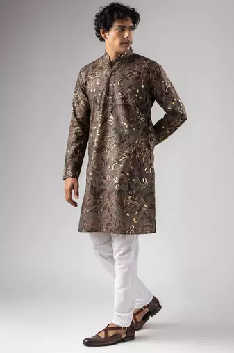 Multy color magnet fabric designer foil printed stylish men's traditional attire