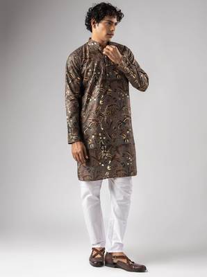 Multy color magnet fabric designer foil printed stylish men's traditional attire 5