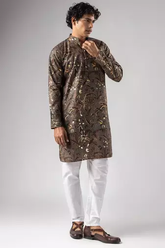 Multy color magnet fabric designer foil printed stylish men's traditional attire