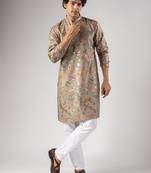 Purple color magnet fabric designer foil printed stylish men's traditional attire