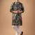Grey color magnet fabric designer foil printed stylish men's traditional attire