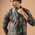 Grey color magnet fabric designer foil printed stylish men's traditional attire