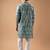 Blue color magnet fabric designer foil printed stylish men's traditional attire