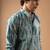 Blue color magnet fabric designer foil printed stylish men's traditional attire