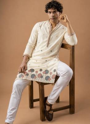 Smart heavy emnroidered viscose silk graceful kurta payjama 3
