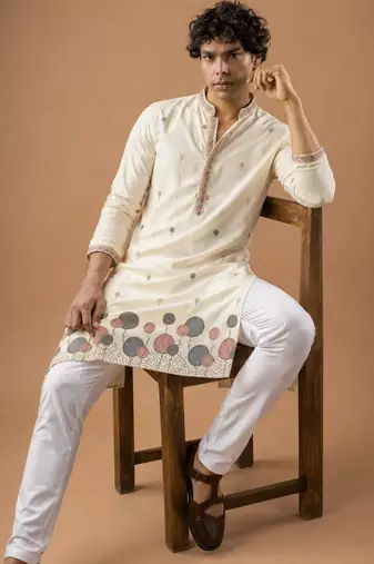 Smart heavy emnroidered viscose silk graceful kurta payjama