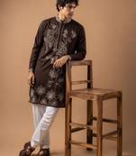 Smart heavy emnroidered viscose silk graceful kurta payjama