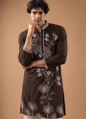 Smart heavy emnroidered viscose silk graceful kurta payjama 3