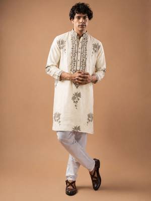 Smart heavy emnroidered viscose silk graceful kurta payjama 1