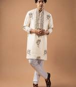 Smart heavy emnroidered viscose silk graceful kurta payjama