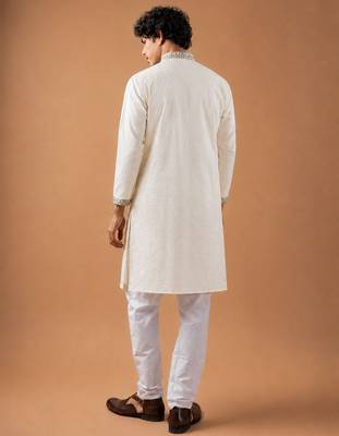 Smart heavy emnroidered viscose silk graceful kurta payjama 2