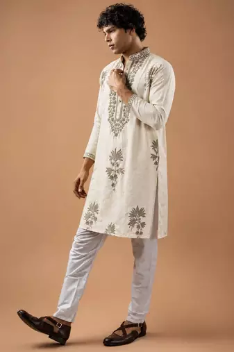 Smart heavy emnroidered viscose silk graceful kurta payjama