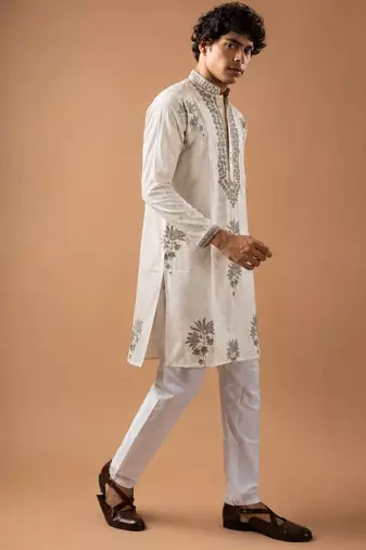 Smart heavy emnroidered viscose silk graceful kurta payjama