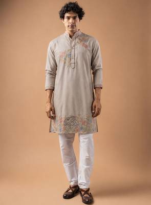 Smart heavy emnroidered viscose silk graceful kurta payjama 1